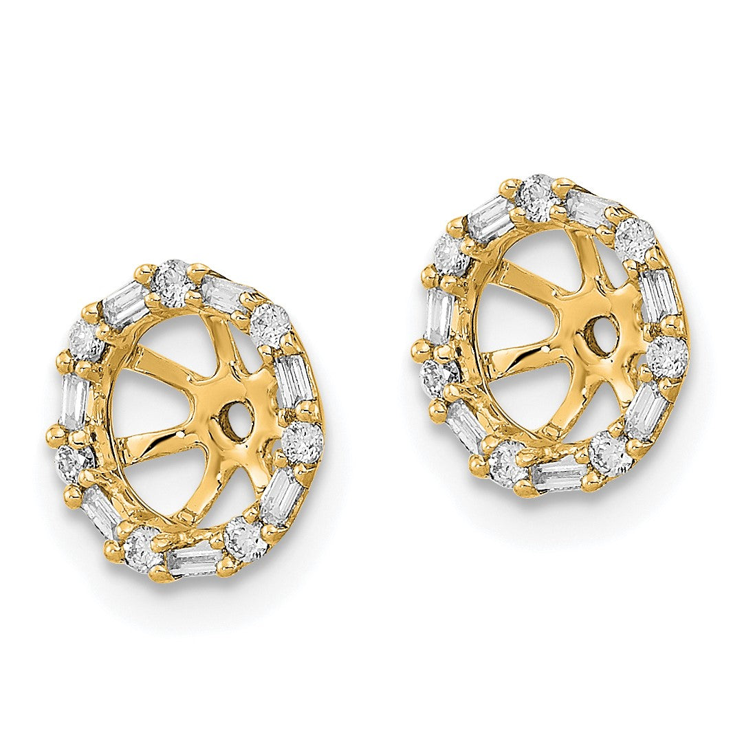 14k 1/5 carat Diamond Circle Earring Jackets