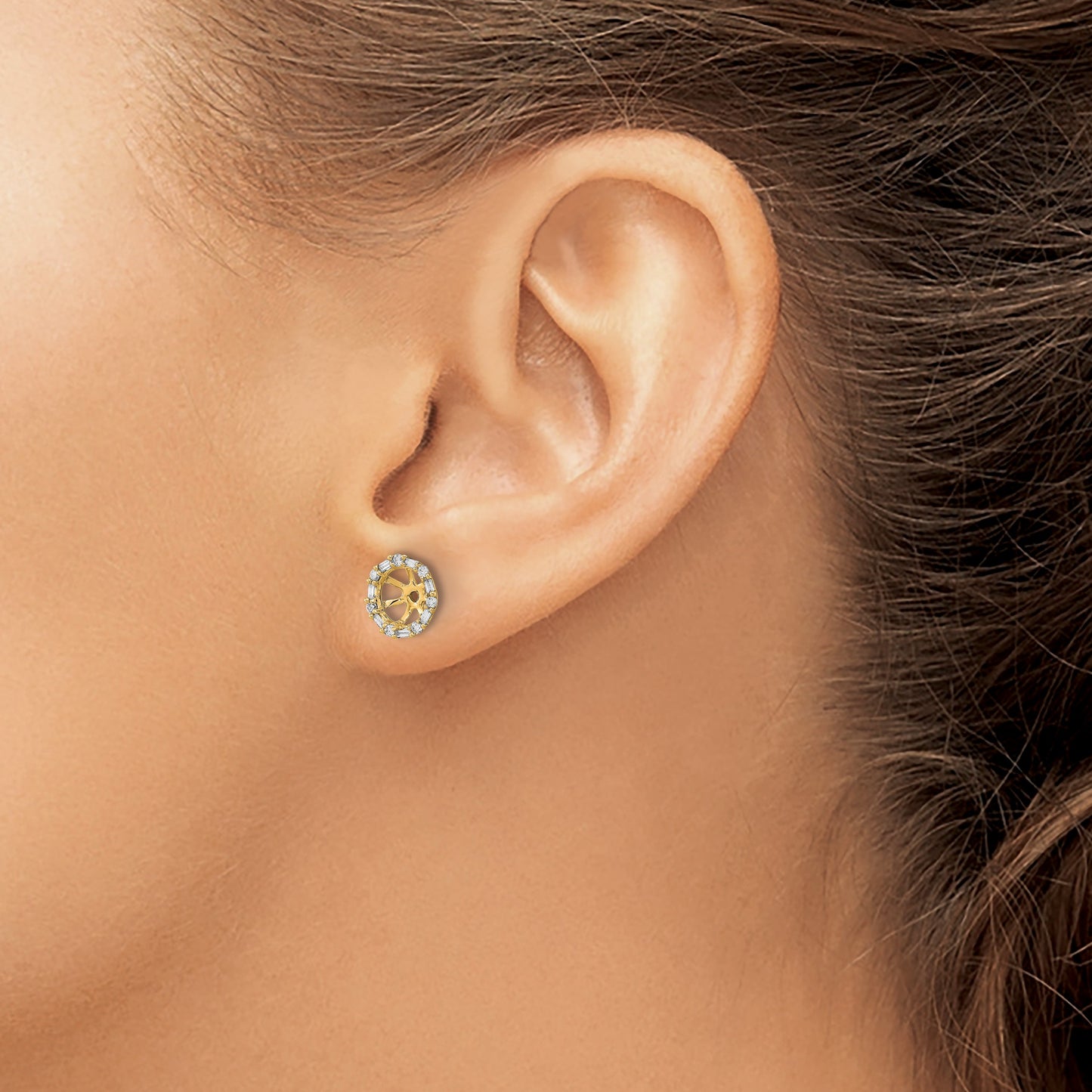 14k 1/5 carat Diamond Circle Earring Jackets