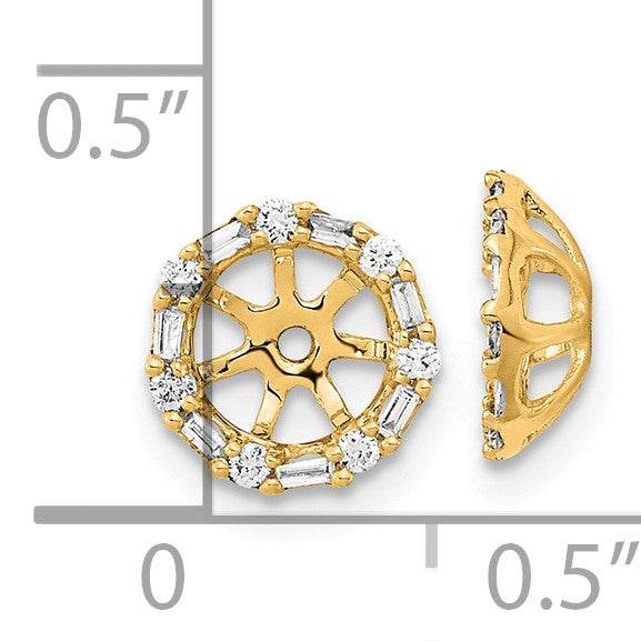 14k 1/5 carat Diamond Circle Earring Jackets