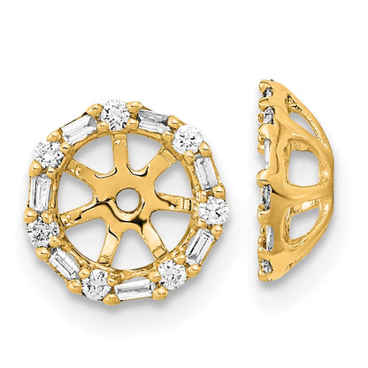 14k 1/5 carat Diamond Circle Earring Jackets
