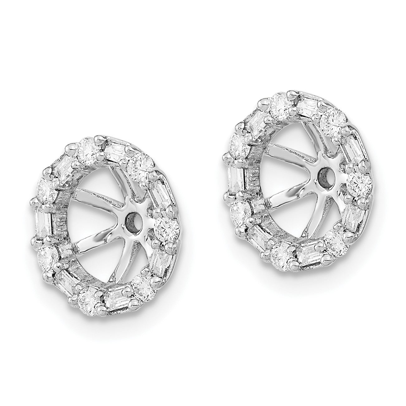 14k White Gold 1/3 carat Diamond Circle Earring Jackets
