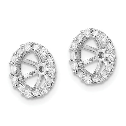 14k White Gold 1/3 carat Diamond Circle Earring Jackets