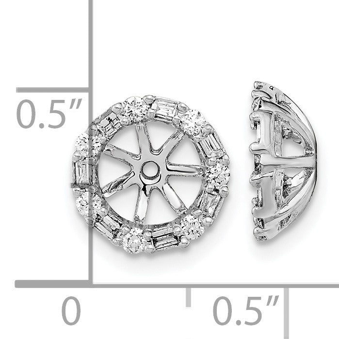 14k White Gold 1/3 carat Diamond Circle Earring Jackets