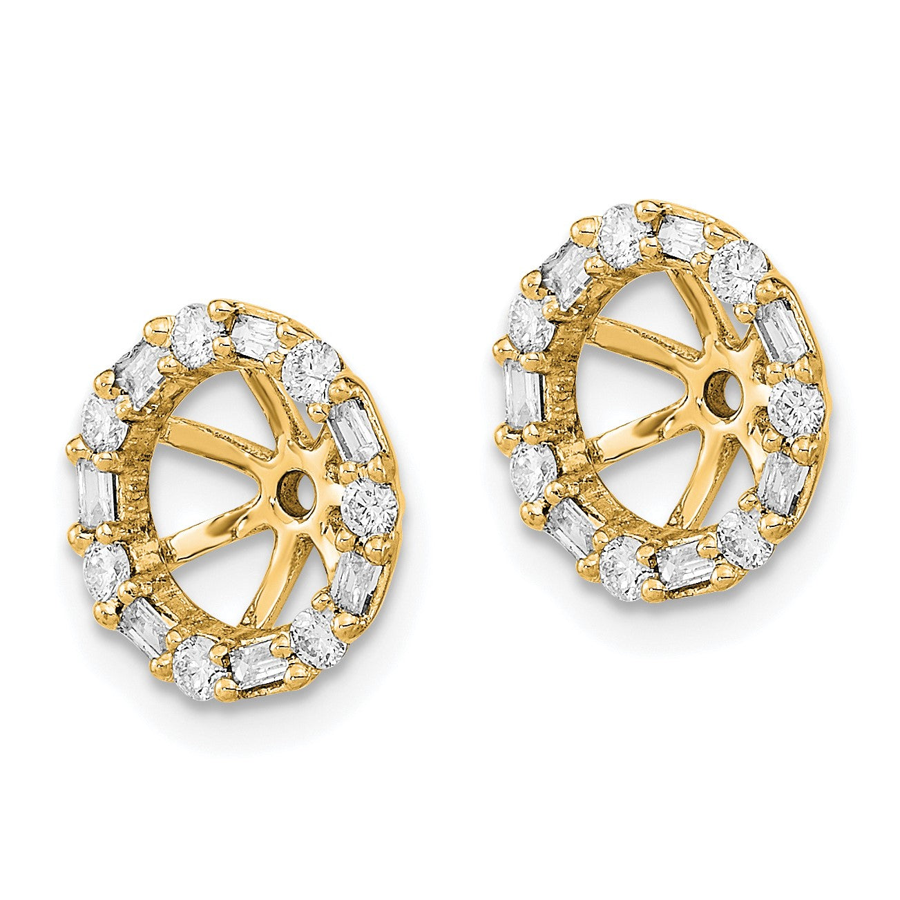 14k 1/3 carat Diamond Circle Earring Jackets
