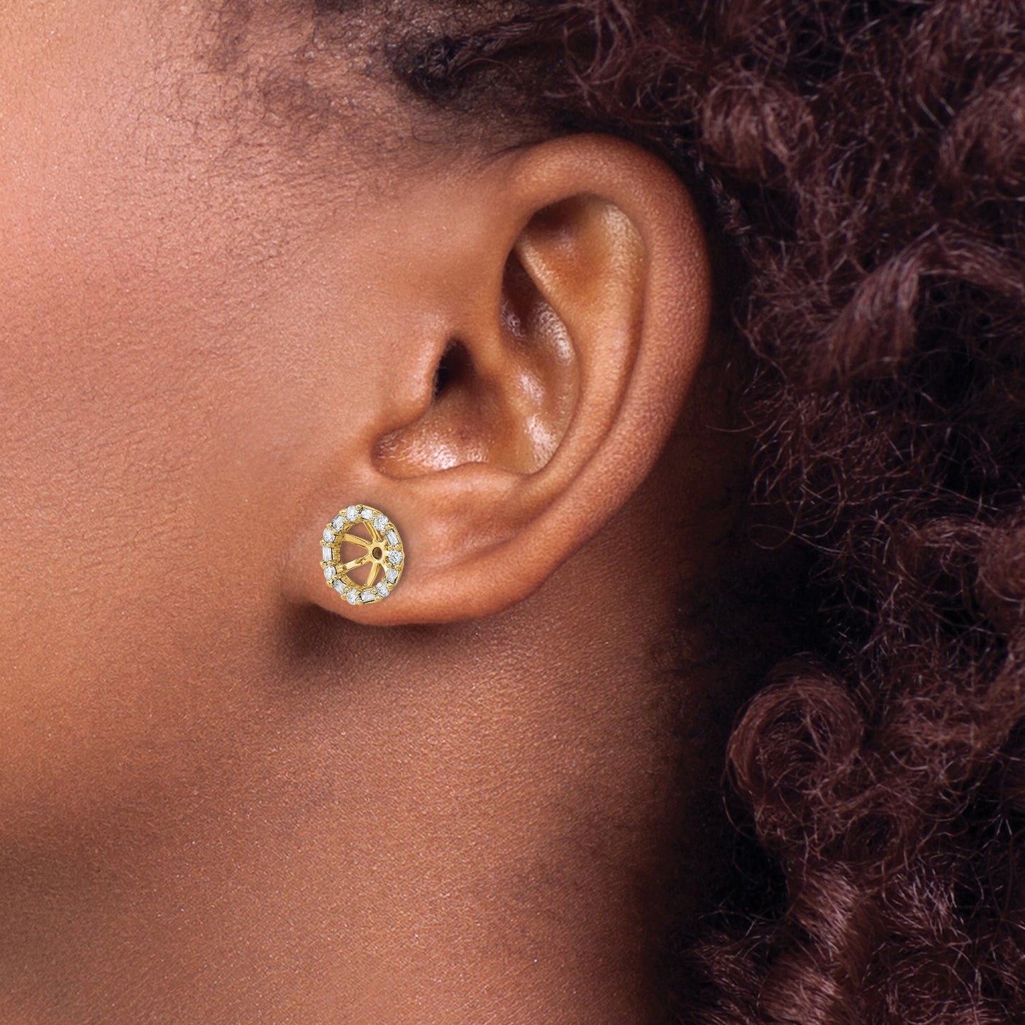 14k 1/3 carat Diamond Circle Earring Jackets
