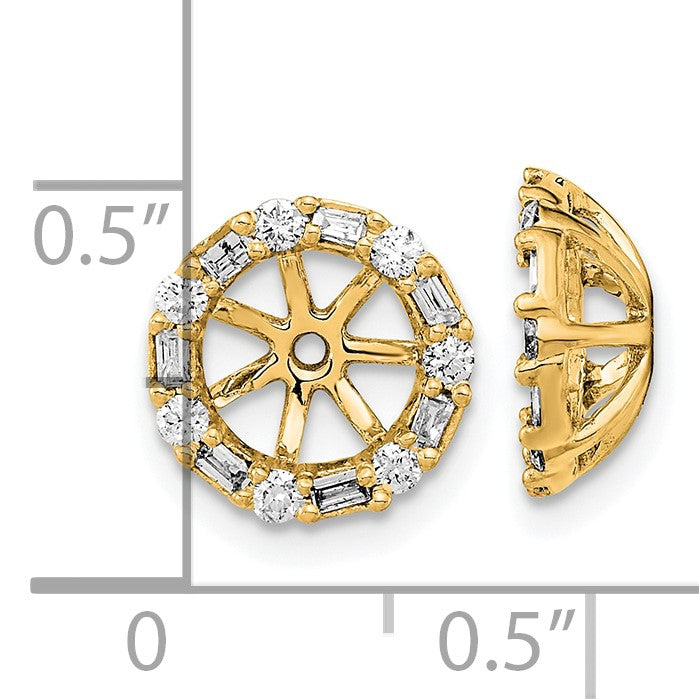 14k 1/3 carat Diamond Circle Earring Jackets