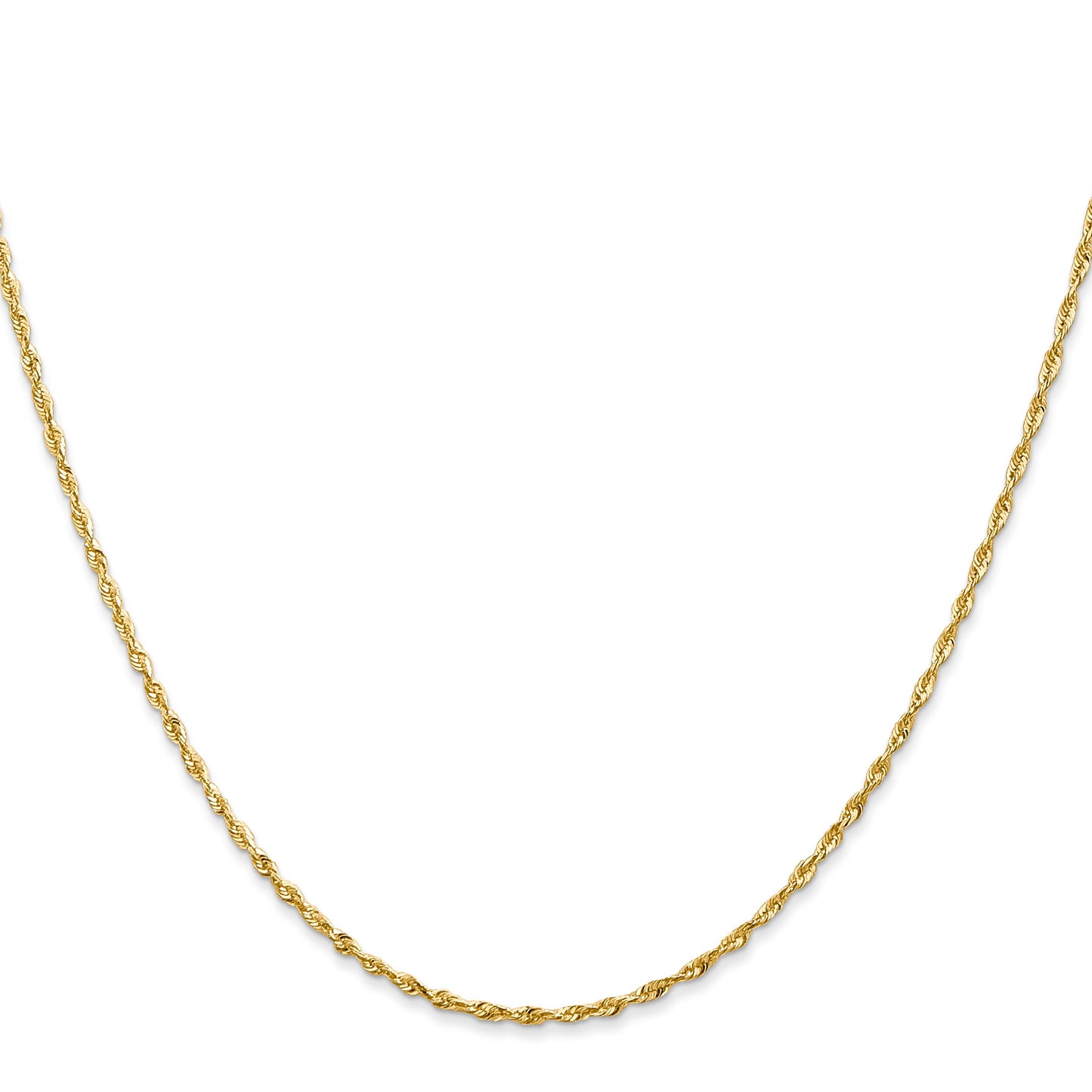 14K 24 inch 1.5mm Ultra Diamond-cut Rope with Lobster Clasp Chain