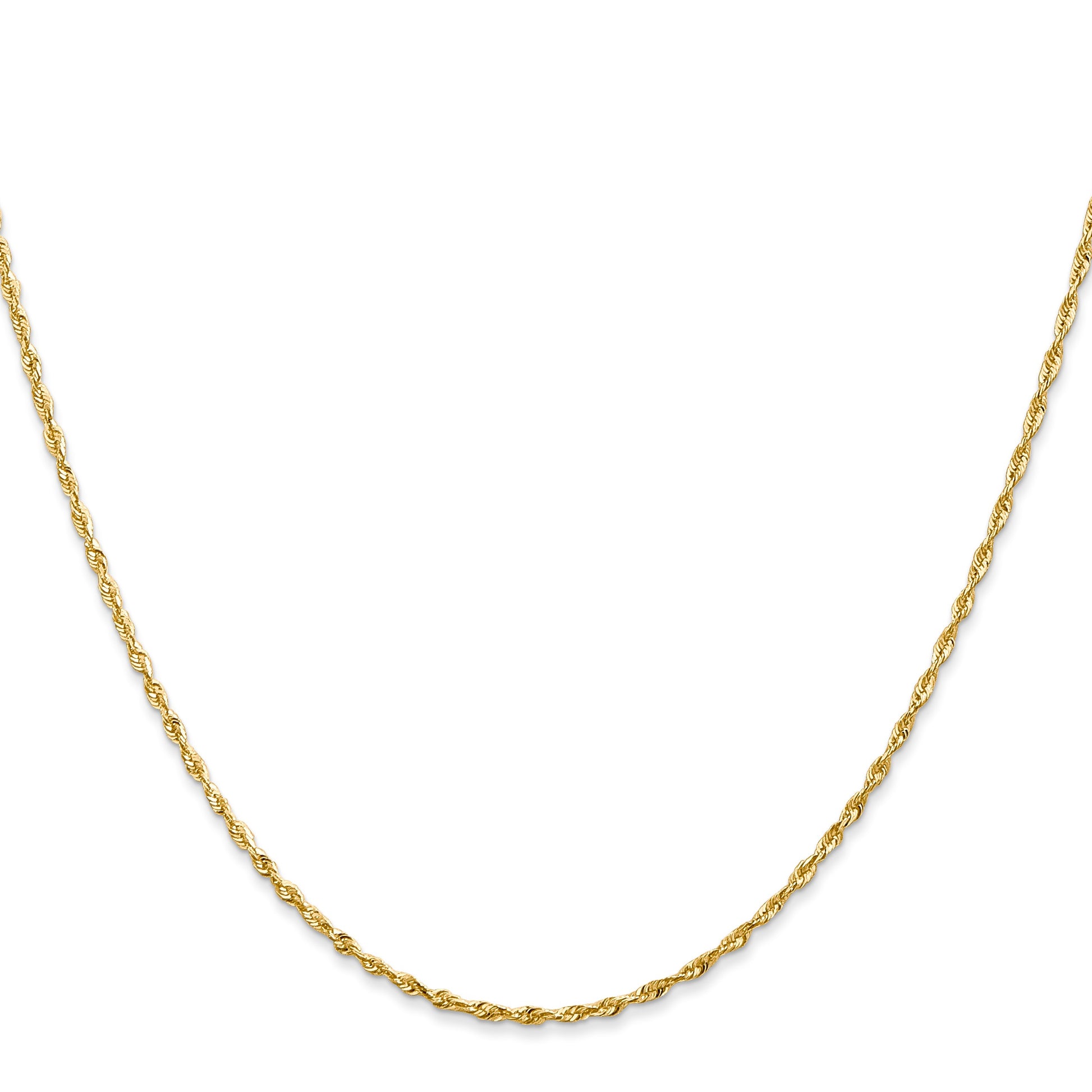14K 24 inch 1.5mm Ultra Diamond-cut Rope with Lobster Clasp Chain