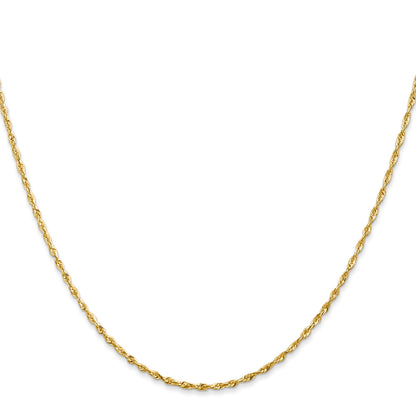 14K 16 inch 1.5mm Ultra Diamond-cut Rope with Lobster Clasp Chain