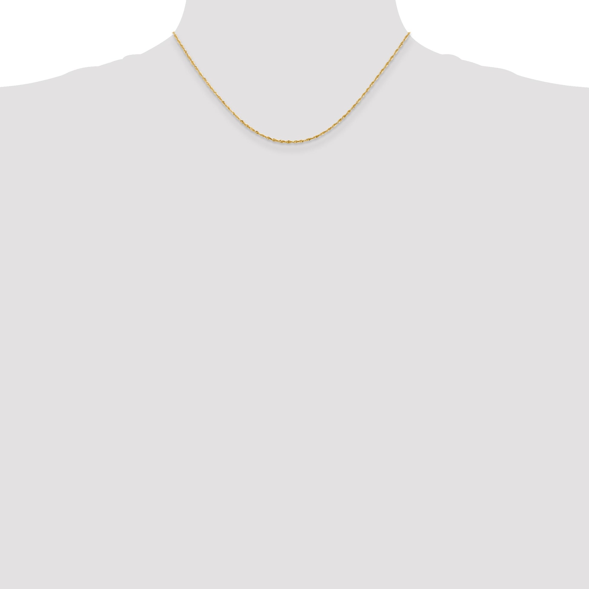 14K 16 inch 1.5mm Ultra Diamond-cut Rope with Lobster Clasp Chain