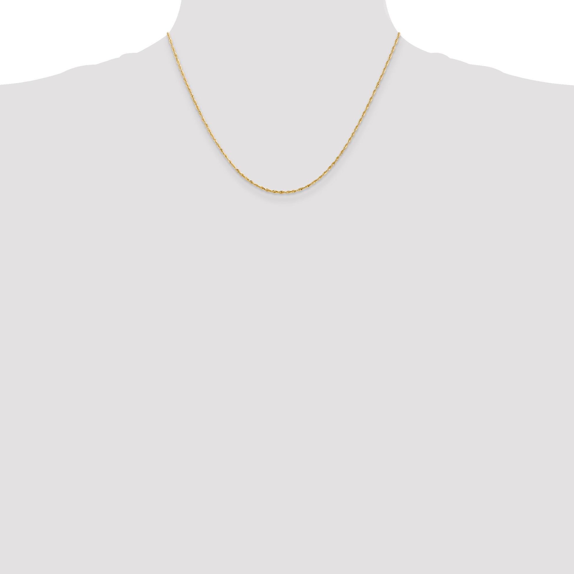 14K 18 inch 1.5mm Ultra Diamond-cut Rope with Lobster Clasp Chain