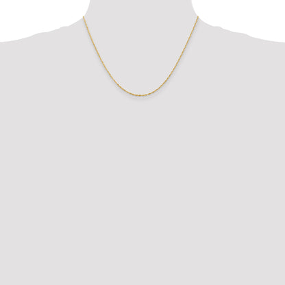 14K 18 inch 1.5mm Ultra Diamond-cut Rope with Lobster Clasp Chain