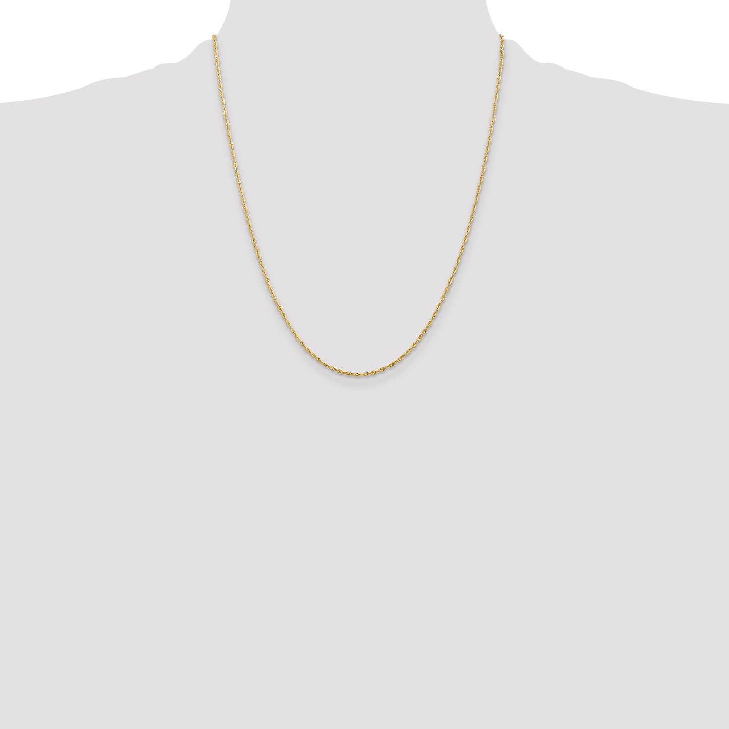 14K 22 inch 1.5mm Ultra Diamond-cut Rope with Lobster Clasp Chain