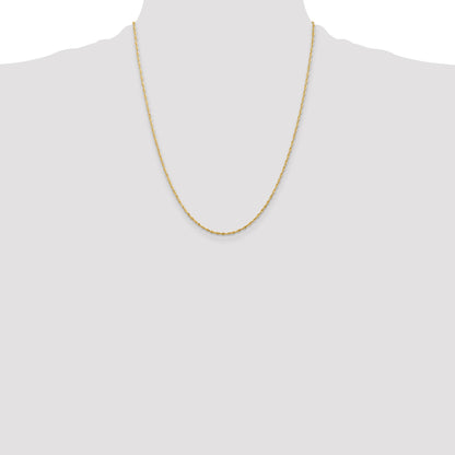 14K 22 inch 1.5mm Ultra Diamond-cut Rope with Lobster Clasp Chain