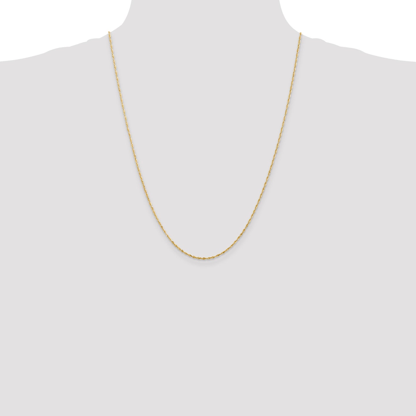 14K 24 inch 1.5mm Ultra Diamond-cut Rope with Lobster Clasp Chain