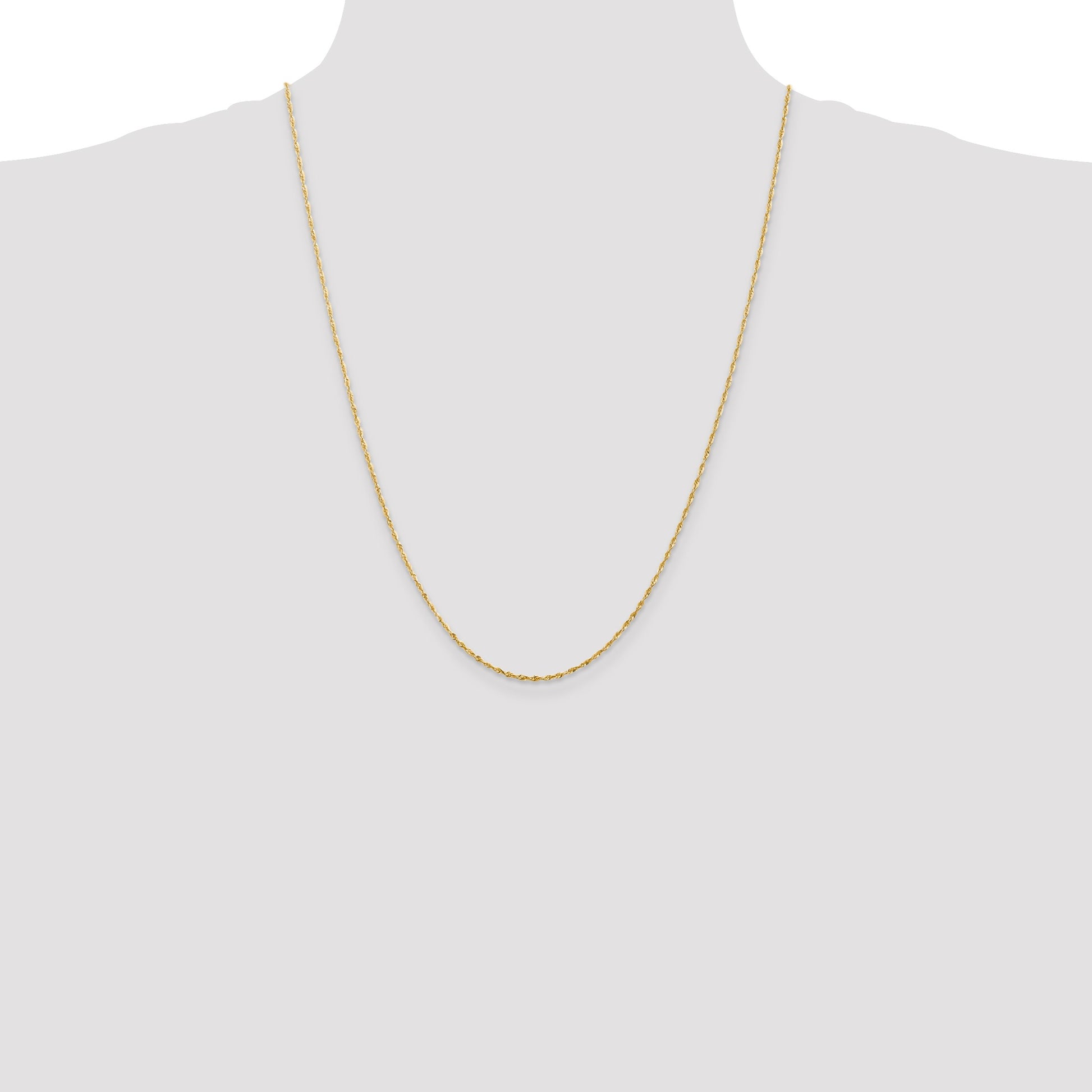 14K 24 inch 1.5mm Ultra Diamond-cut Rope with Lobster Clasp Chain