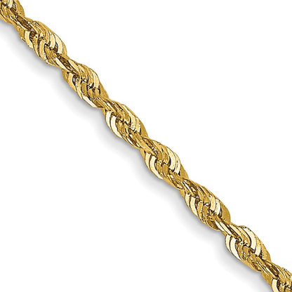 14K 22 inch 1.5mm Ultra Diamond-cut Rope with Lobster Clasp Chain