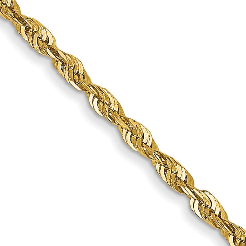 14K 20 inch 1.5mm Ultra Diamond-cut Rope with Lobster Clasp Chain
