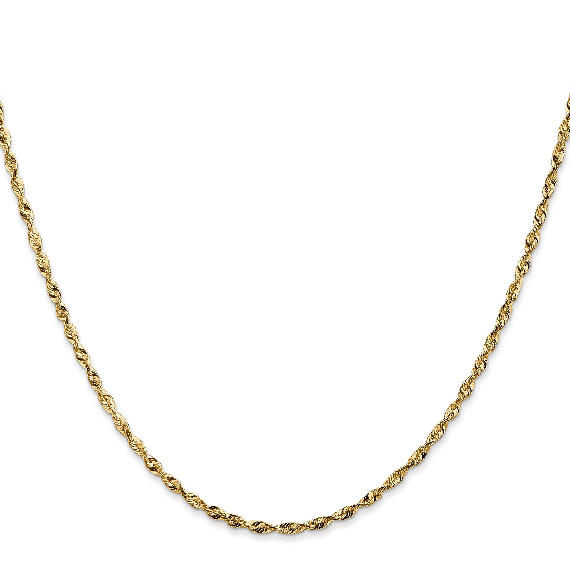 14K 16 inch 1.8mm Ultra Diamond-cut Rope with Lobster Clasp Chain