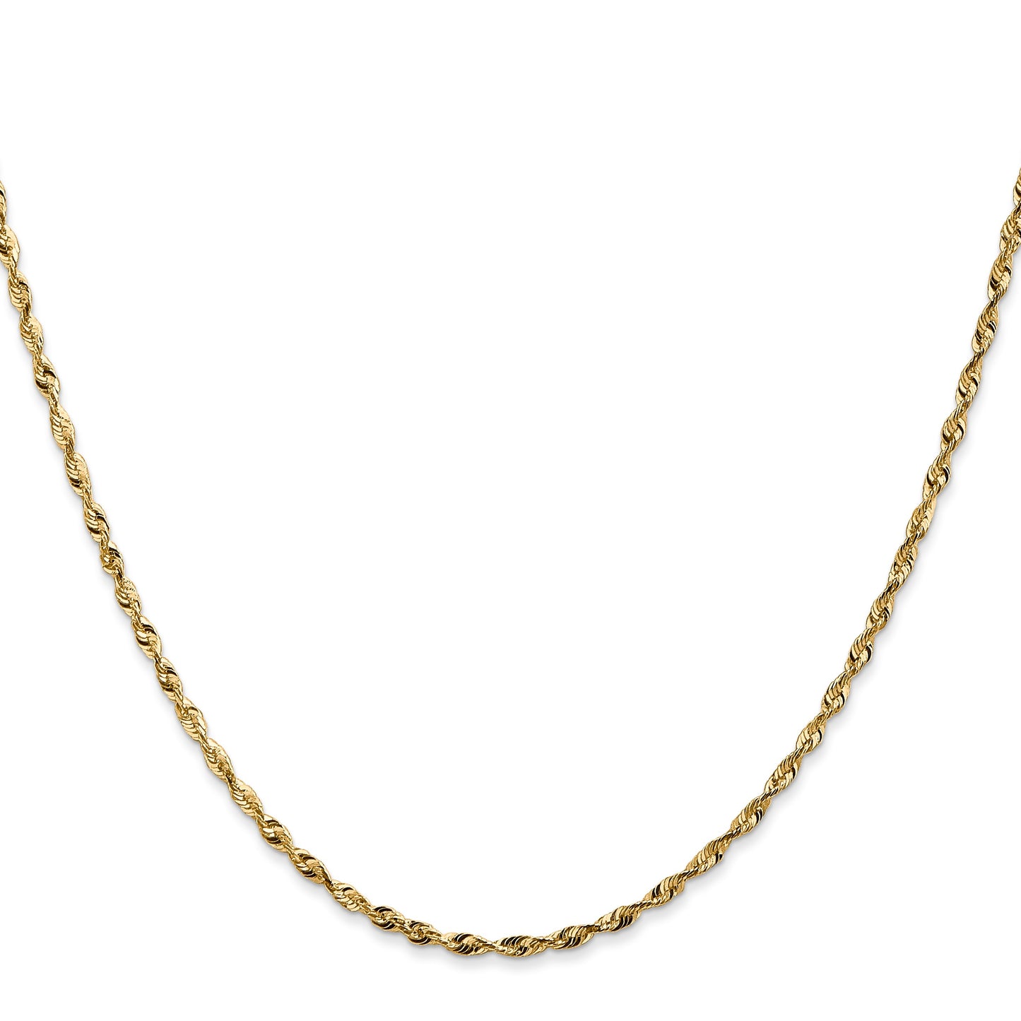 14K 20 inch 1.8mm Ultra Diamond-cut Rope with Lobster Clasp Chain