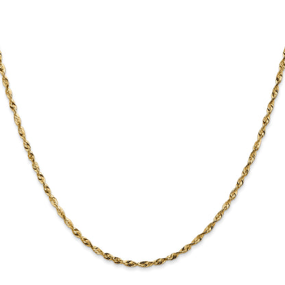 14K 18 inch 1.8mm Ultra Diamond-cut Rope with Lobster Clasp Chain