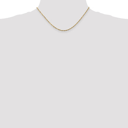 14K 16 inch 1.8mm Ultra Diamond-cut Rope with Lobster Clasp Chain
