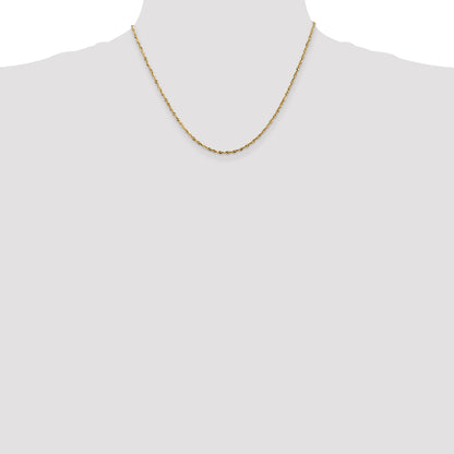 14K 18 inch 1.8mm Ultra Diamond-cut Rope with Lobster Clasp Chain