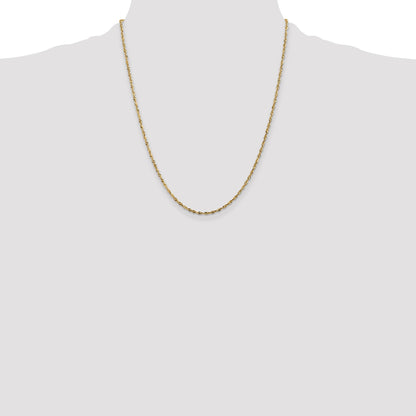 14K 22 inch 1.8mm Ultra Diamond-cut Rope with Lobster Clasp Chain
