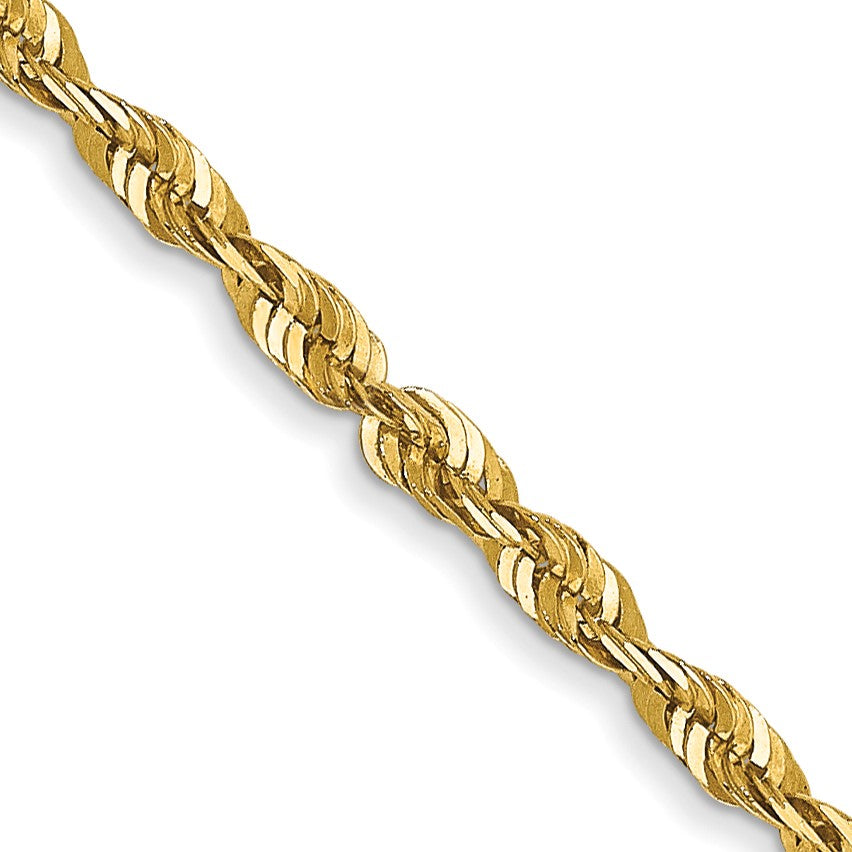 14K 16 inch 1.8mm Ultra Diamond-cut Rope with Lobster Clasp Chain