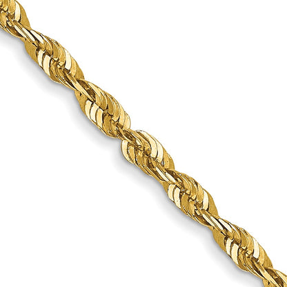 14K 16 inch 1.8mm Ultra Diamond-cut Rope with Lobster Clasp Chain