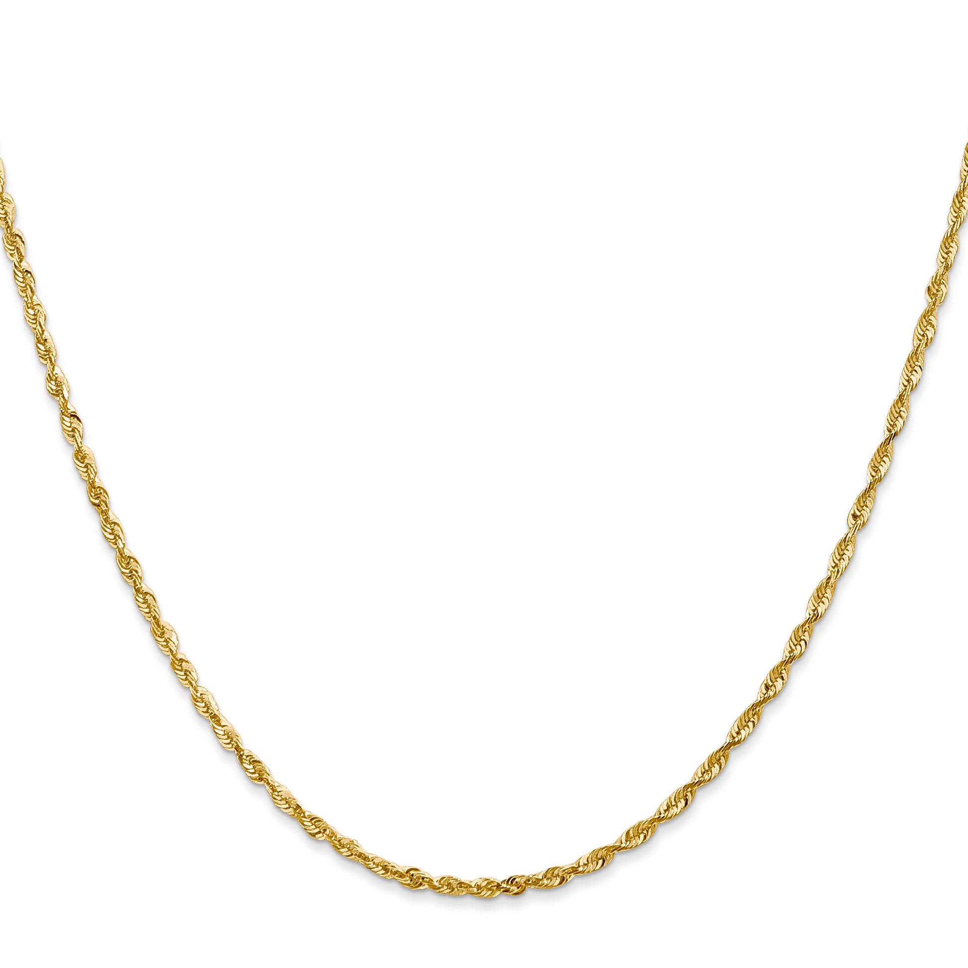 14K 20 inch 2mm Ultra Diamond-cut Rope with Lobster Clasp Chain