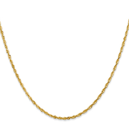 14K 20 inch 2mm Ultra Diamond-cut Rope with Lobster Clasp Chain