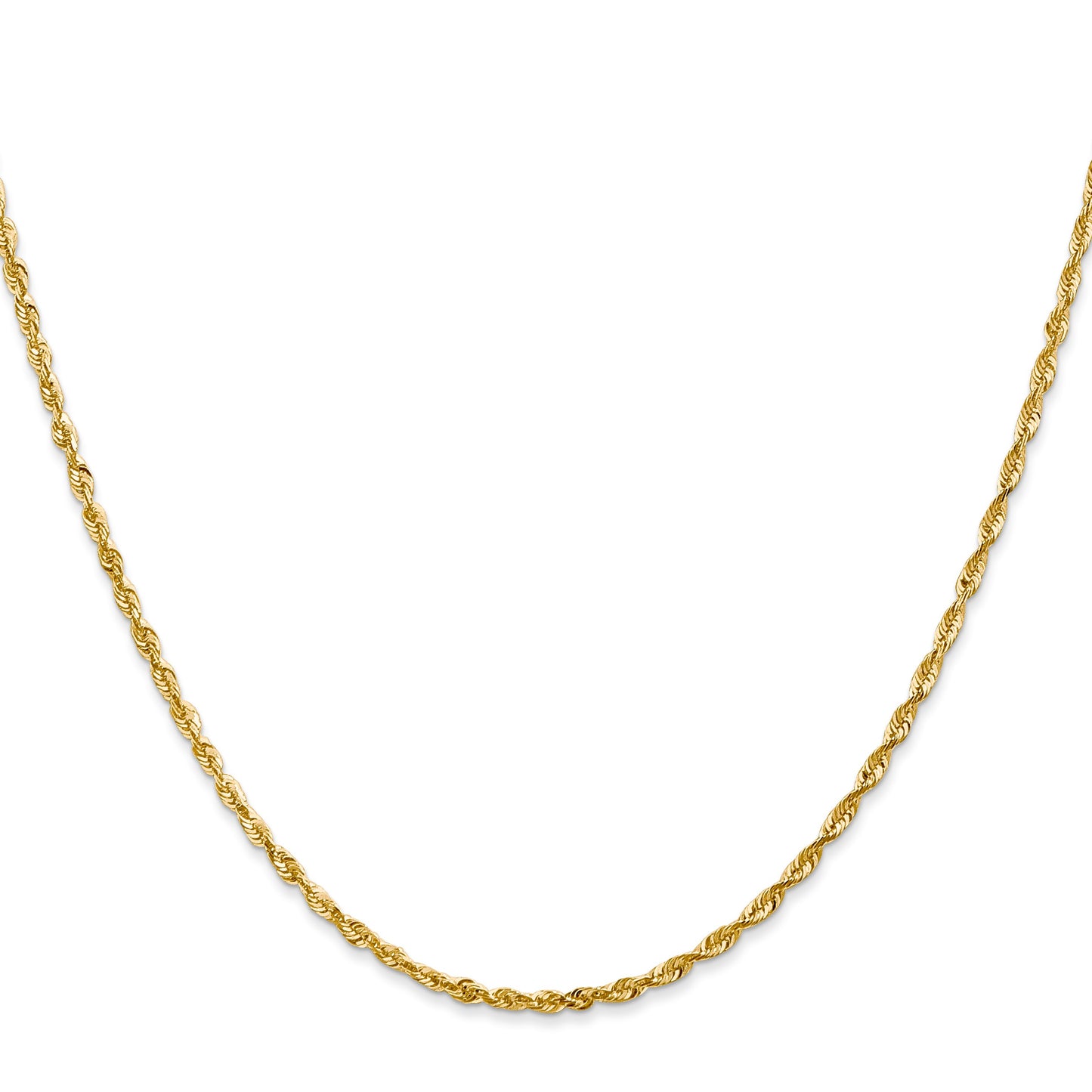 14K 18 inch 2mm Ultra Diamond-cut Rope with Lobster Clasp Chain