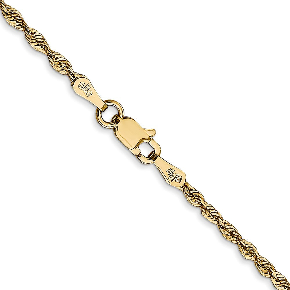 14K 18 inch 2mm Extra Light Diamond-cut Rope with Lobster Clasp Chain