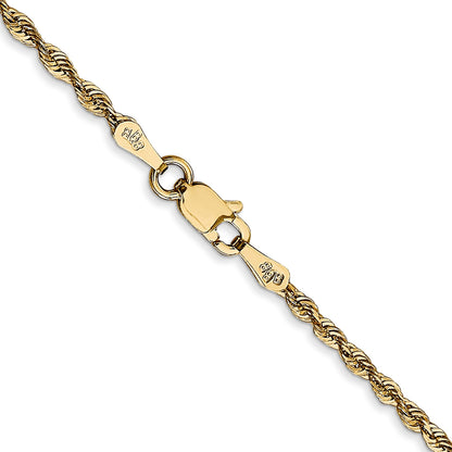 14K 16 inch 2mm Ultra Diamond-cut Rope with Lobster Clasp Chain