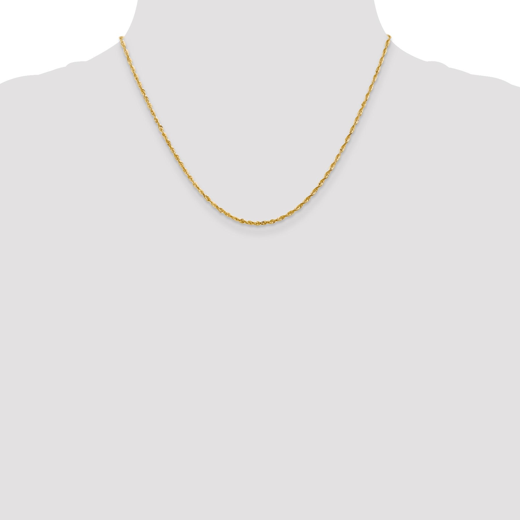 14K 18 inch 2mm Ultra Diamond-cut Rope with Lobster Clasp Chain