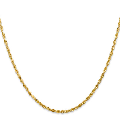 14K 16 inch 2.25mm Ultra Diamond-cut Rope with Lobster Clasp Chain