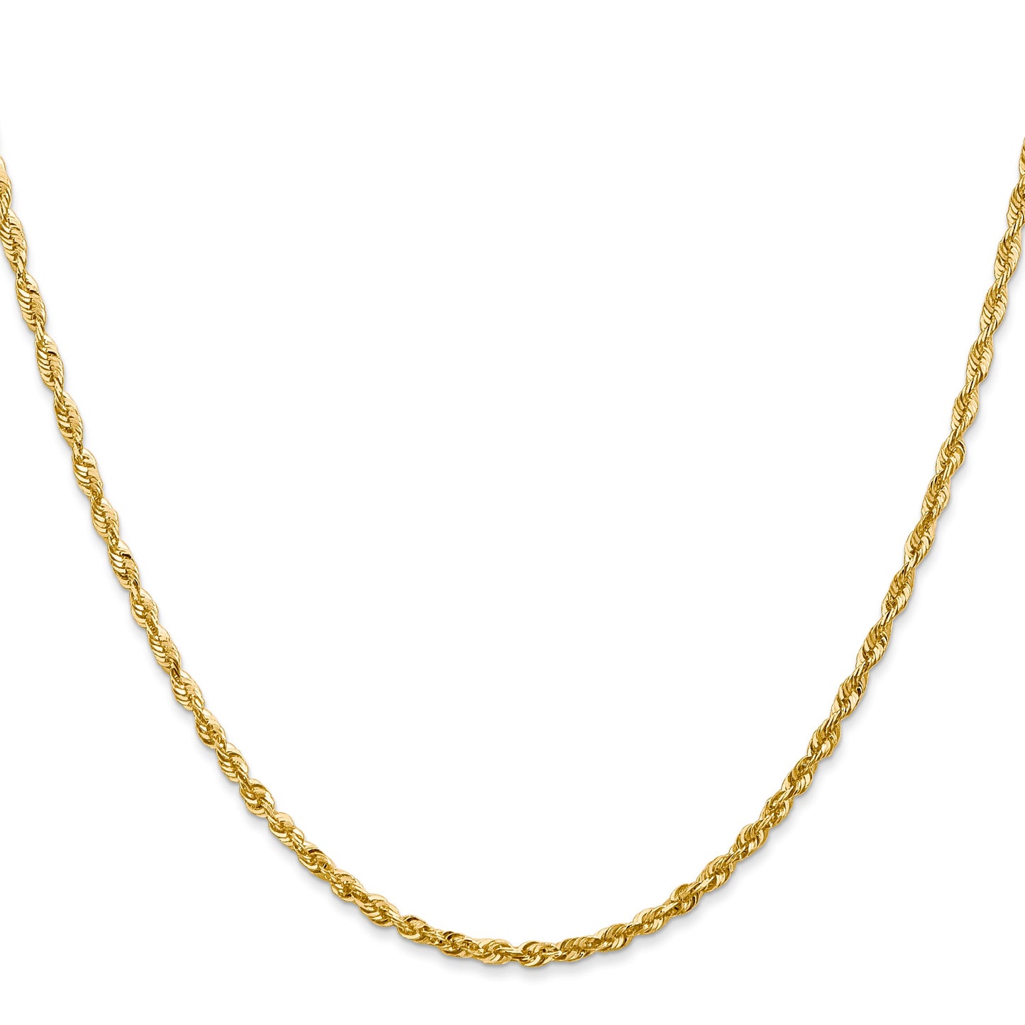 14K 20 inch 2.25mm Ultra Diamond-cut Rope with Lobster Clasp Chain