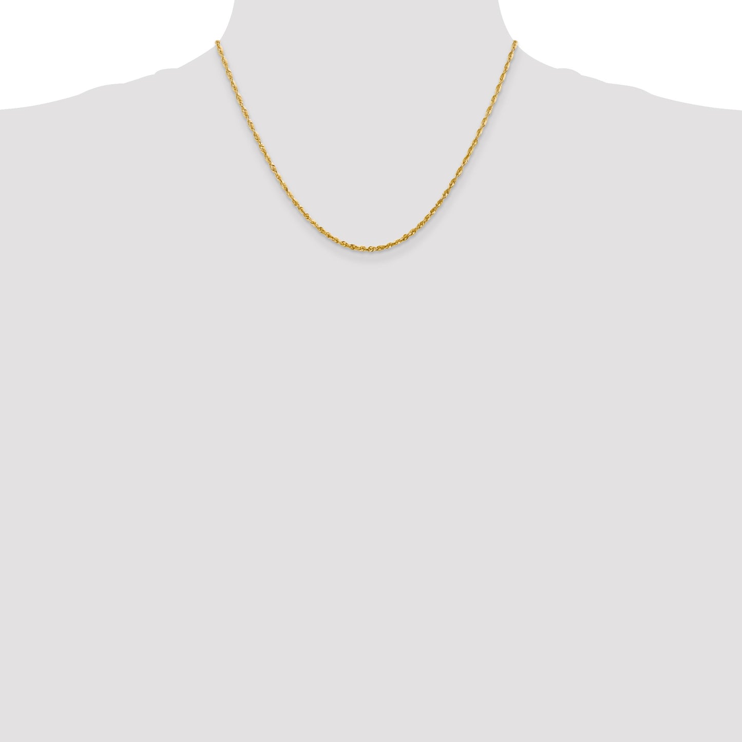 14K 18 inch 2.25mm Ultra Diamond-cut Rope with Lobster Clasp Chain