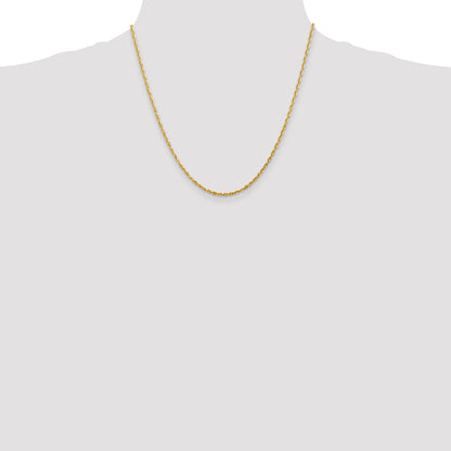 14K 20 inch 2.25mm Ultra Diamond-cut Rope with Lobster Clasp Chain