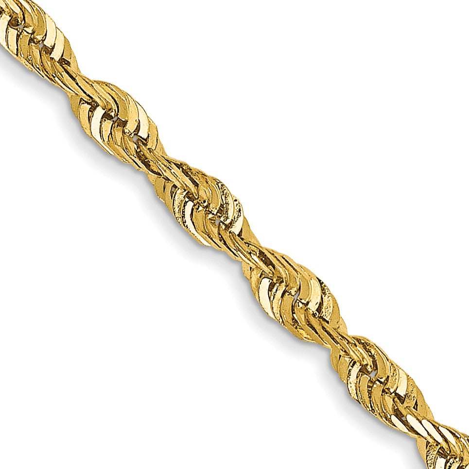14K 20 inch 2.25mm Ultra Diamond-cut Rope with Lobster Clasp Chain