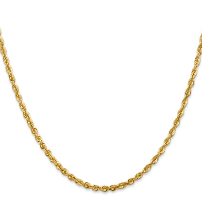14K 24 inch 2.75mm Ultra Diamond-cut Rope with Lobster Clasp Chain