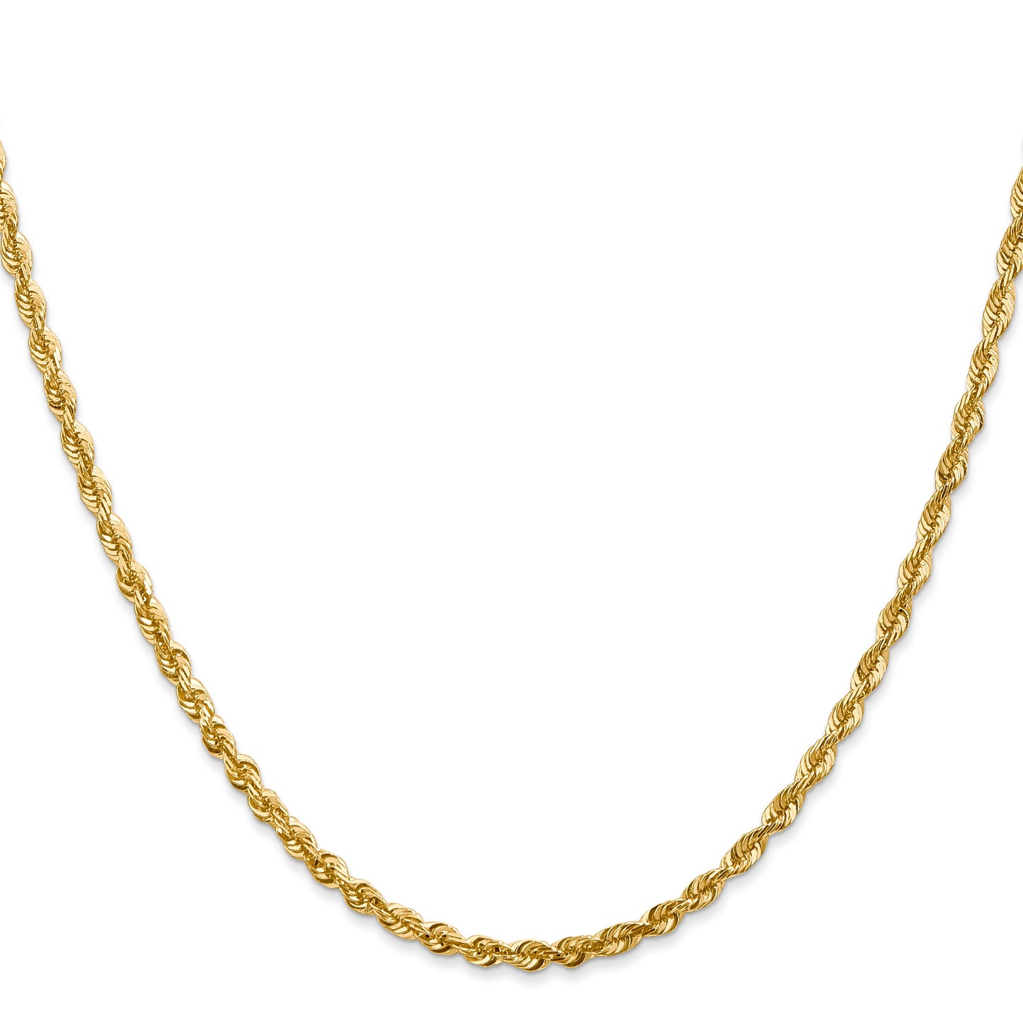 14K 20 inch 2.75mm Ultra Diamond-cut Rope with Lobster Clasp Chain
