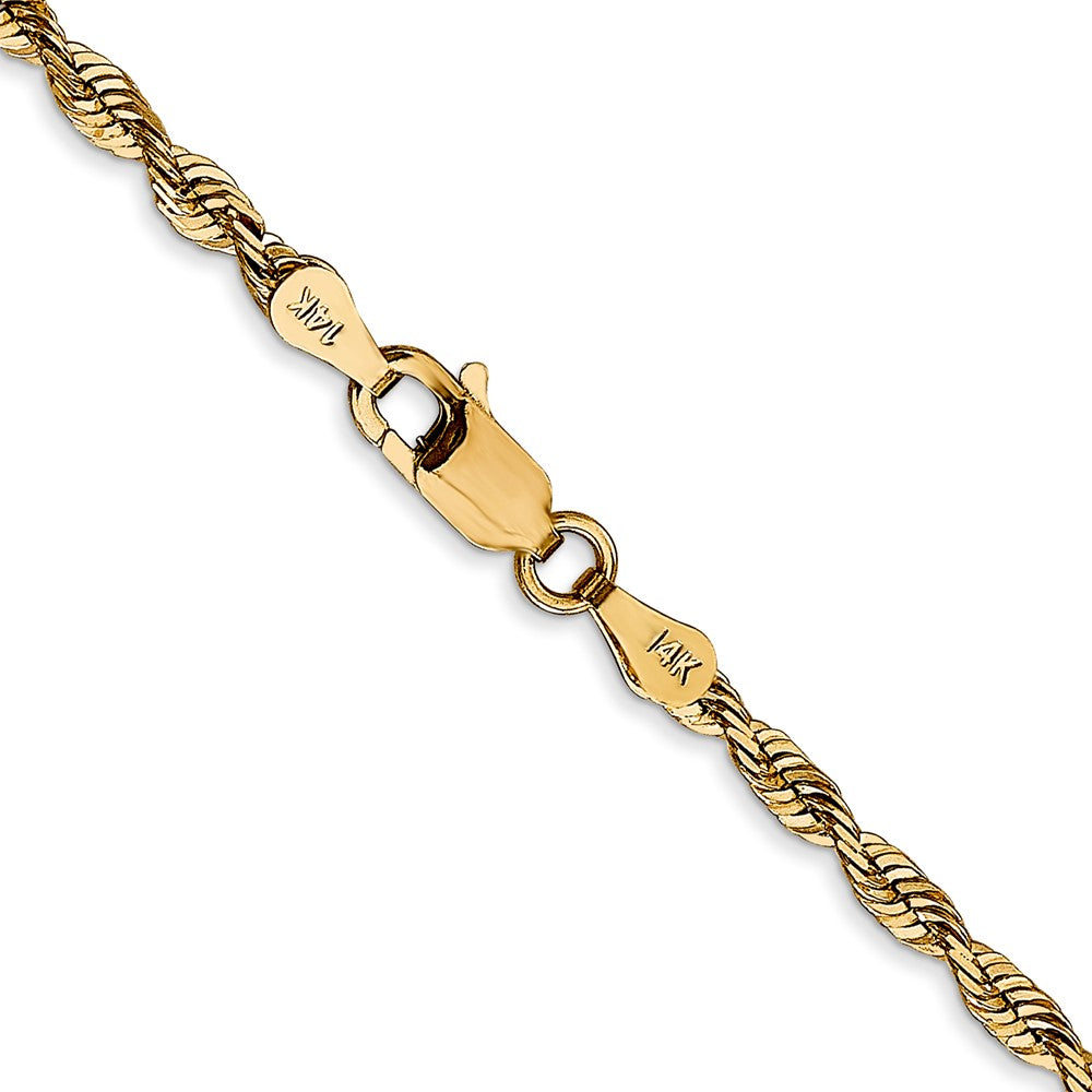 14K 18 inch 2.75mm Extra Light Diamond-cut Rope with Lobster Clasp Chain