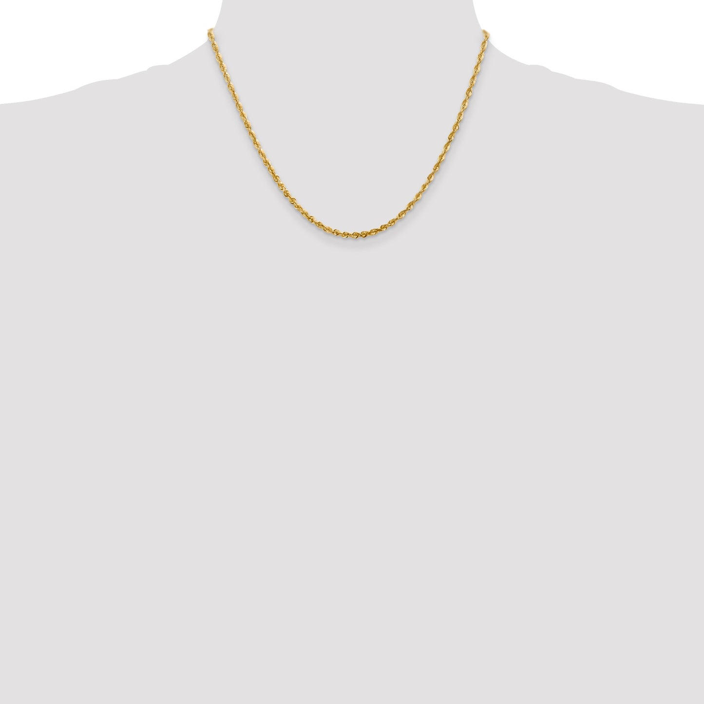 14K 18 inch 2.75mm Ultra Diamond-cut Rope with Lobster Clasp Chain