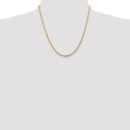 14K 20 inch 2.75mm Ultra Diamond-cut Rope with Lobster Clasp Chain