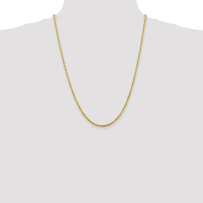 14K 24 inch 2.75mm Ultra Diamond-cut Rope with Lobster Clasp Chain