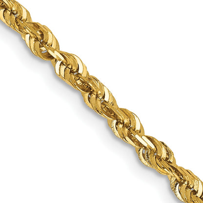 14K 20 inch 2.75mm Ultra Diamond-cut Rope with Lobster Clasp Chain