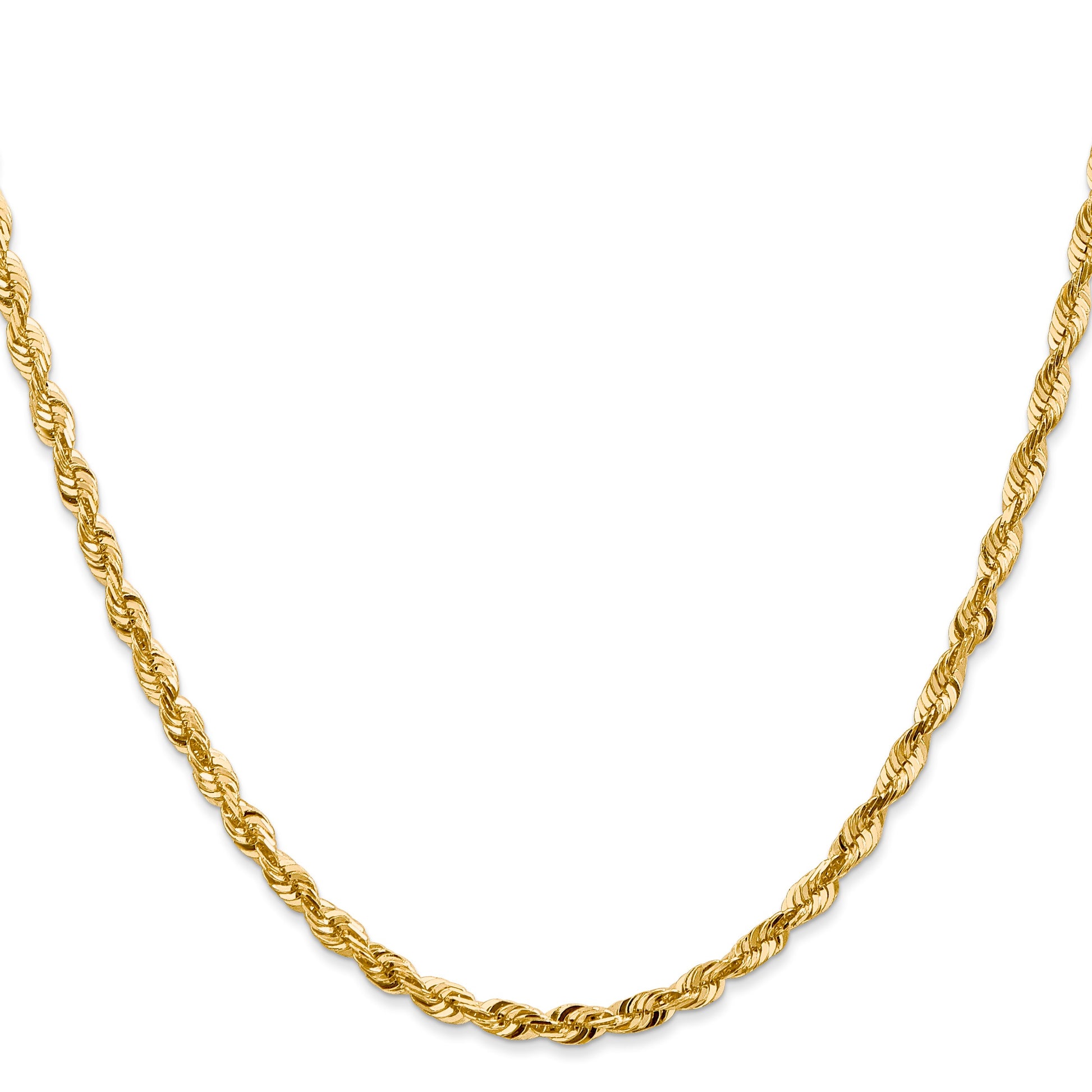 14K 22 inch 4mm Ultra Diamond-cut Rope with Lobster Clasp Chain
