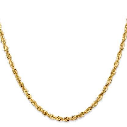 14K 24 inch 4mm Ultra Diamond-cut Rope with Lobster Clasp Chain